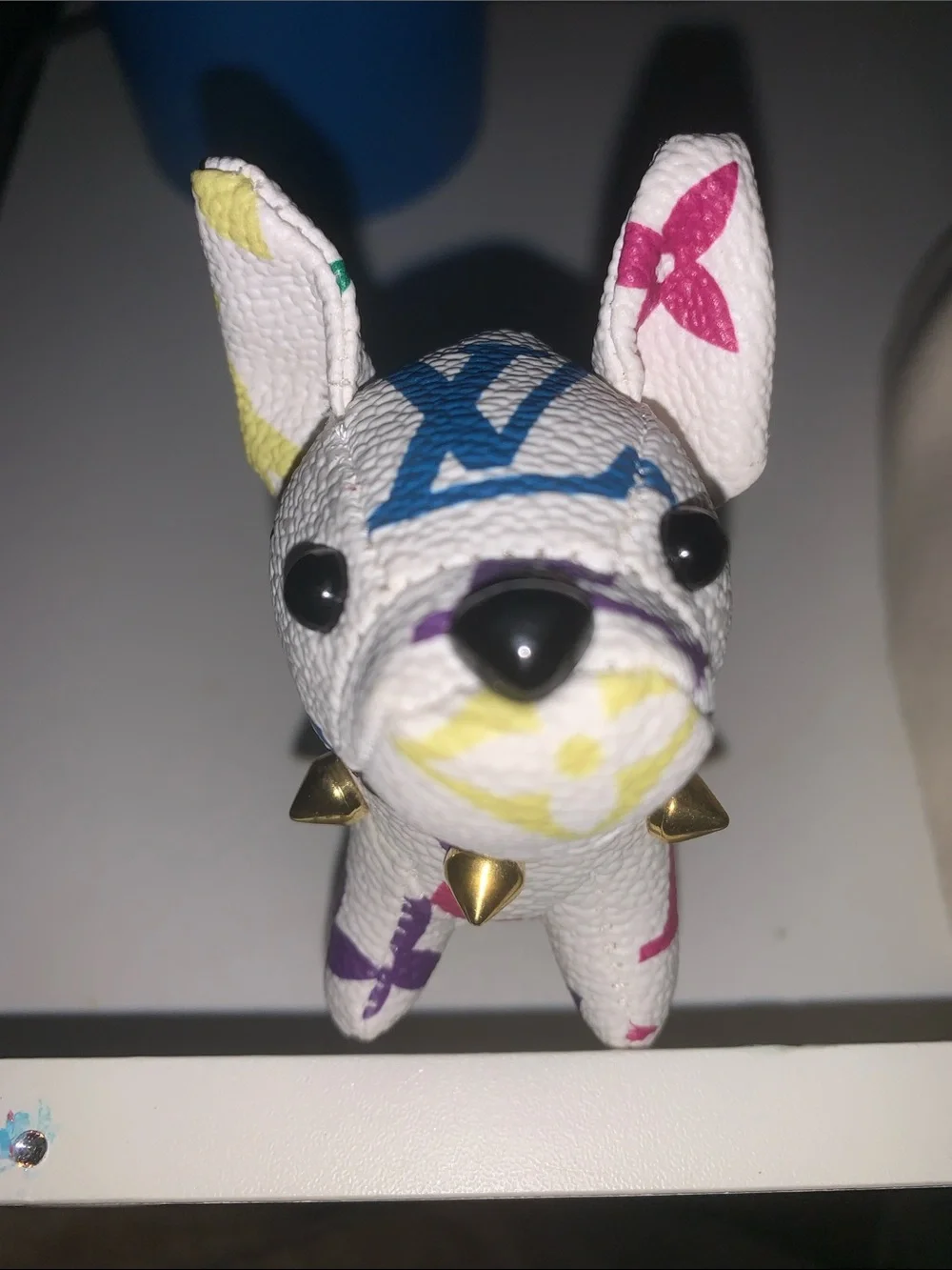 Rare multicolor French bulldog purse/bag charm keychain